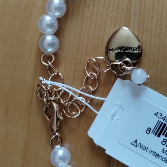 Betsey Johnson Kitchen Charm Choker Necklace Faux Pearl 7-11" Nwt - Picture 6 of 9